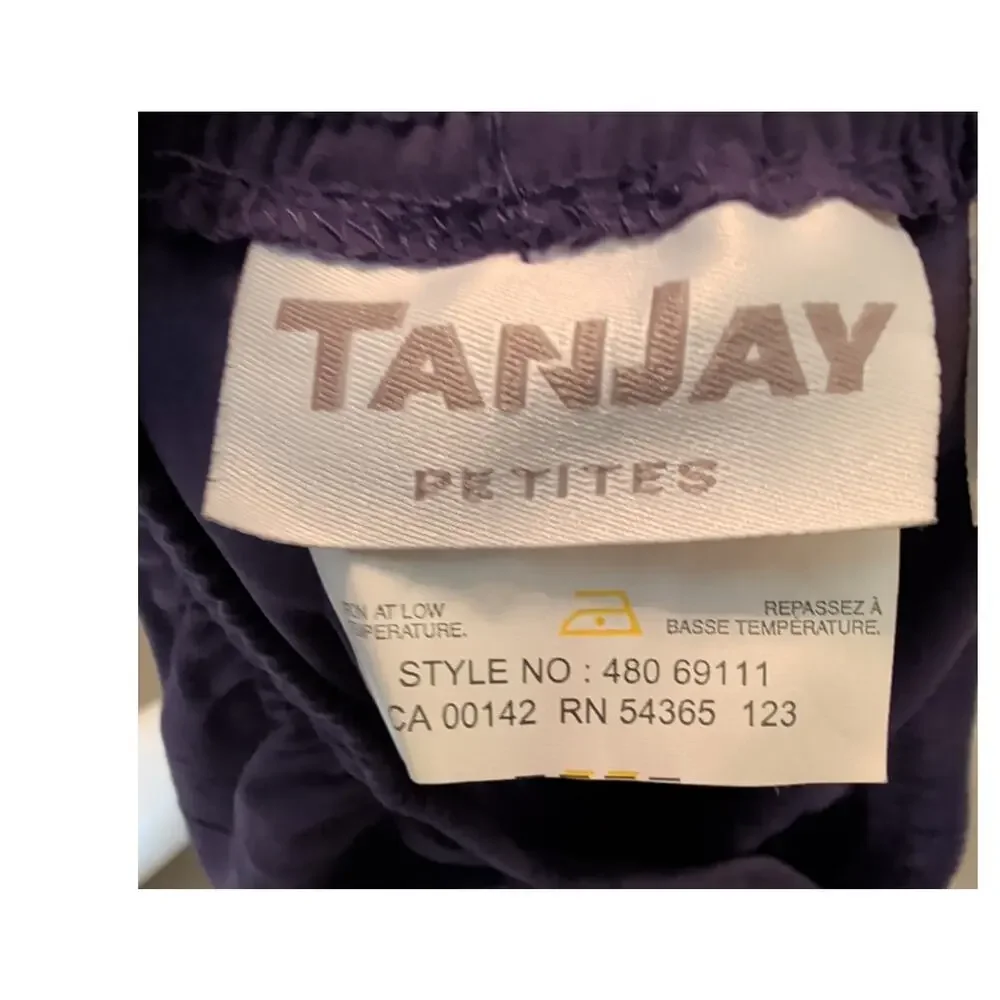 VTG Tan Jan Petites Women's Size 14/12 2 Pc. Purple Sleeveless Top & Pants Set